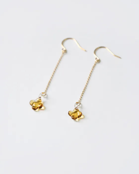 HARIO Lampwork Factory x Iida Umbrella Store - Glass Earrings - Osmanthus Amber