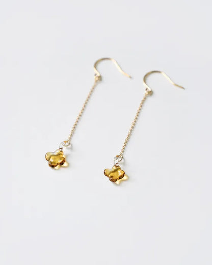 HARIO Lampwork Factory x Iida Umbrella Store - Glass Earrings - Osmanthus Amber