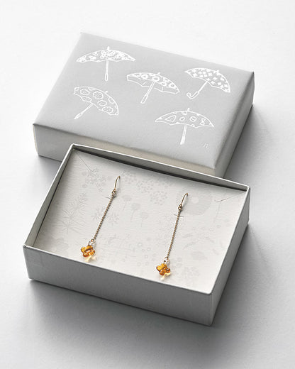 HARIO Lampwork Factory x Iida Umbrella Store - Glass Earrings - Osmanthus Amber