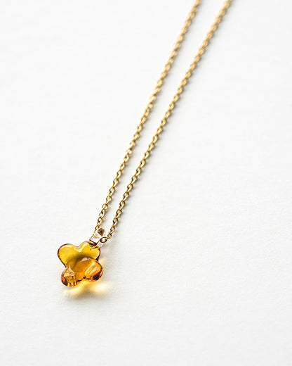 HARIO Lampwork Factory x Iida Umbrella Store - Glass Necklace - Osmanthus Amber