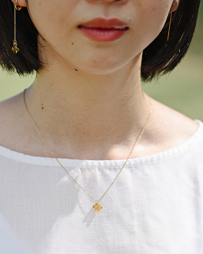 HARIO Lampwork Factory x Iida Umbrella Store - Glass Necklace - Osmanthus Amber