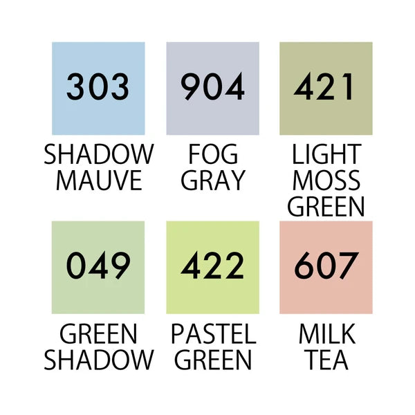 Kuretake - ZIG Clean Color Real Brush Pens - 6 Color Set - Pale Colors II