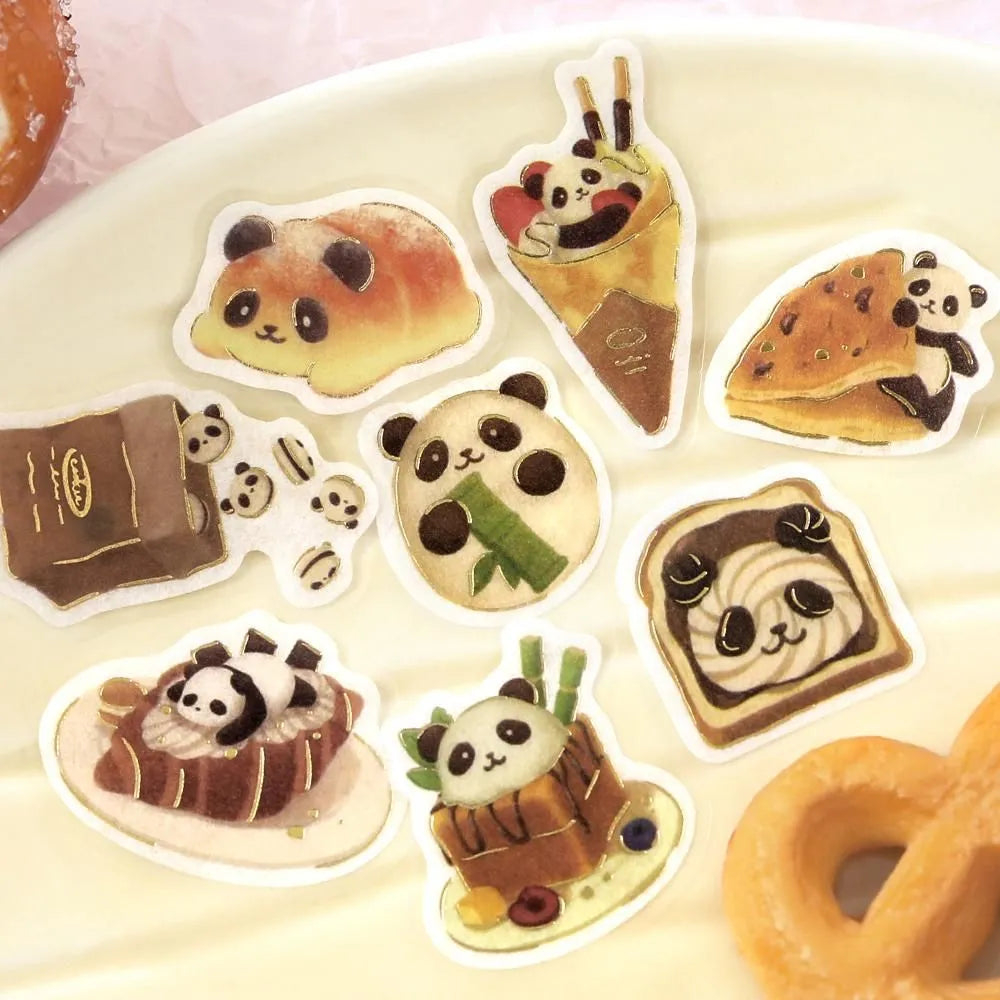 BGM Foil Flake Stickers - Fuwafuwa Animals Vol. 2 Series - Panda Bread