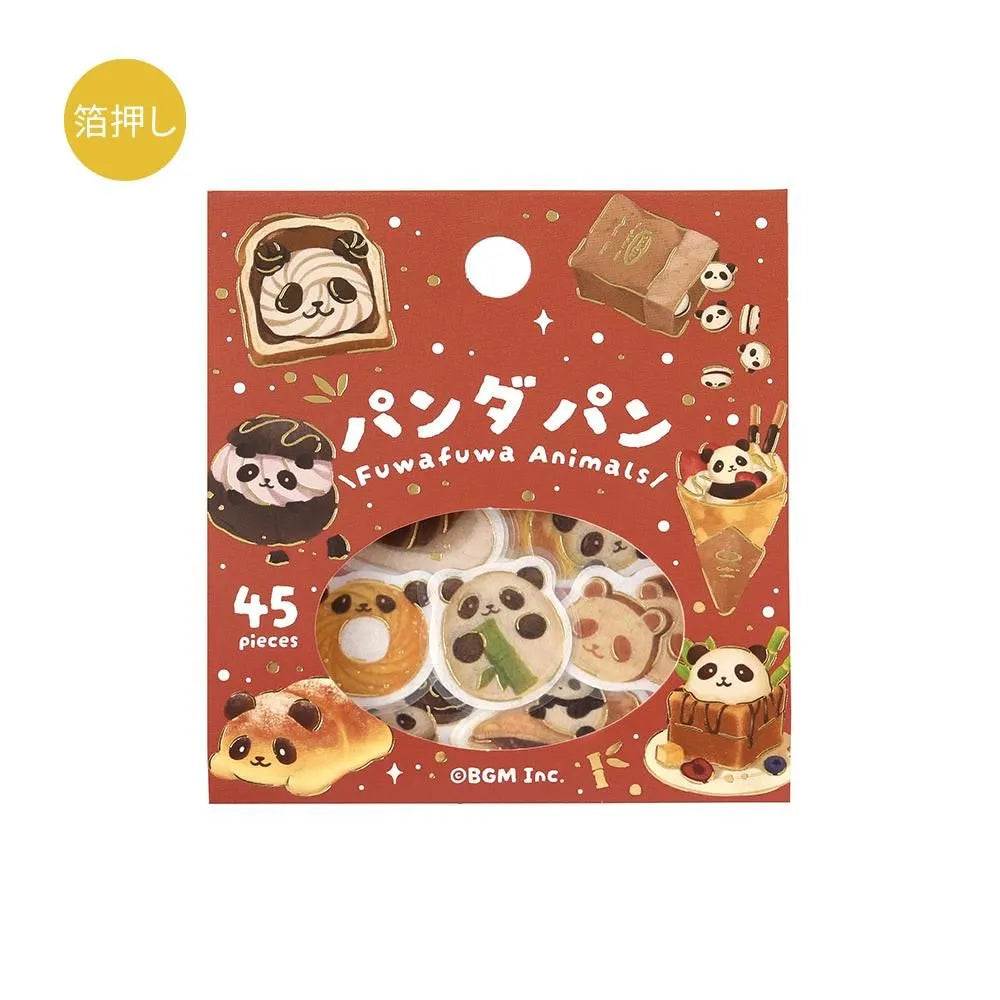 BGM Foil Flake Stickers - Fuwafuwa Animals Vol. 2 Series - Panda Bread