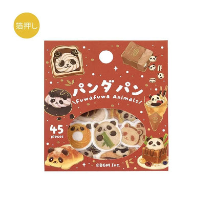 BGM Foil Flake Stickers - Fuwafuwa Animals Vol. 2 Series - Panda Bread