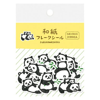 Furukawashiko Washi Flake Stickers - Panda