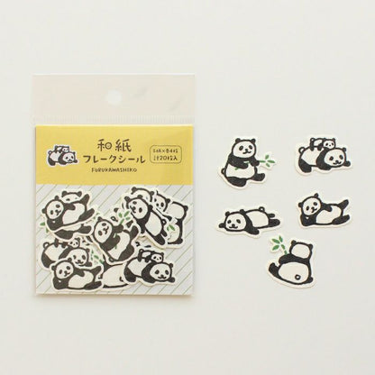 Furukawashiko Washi Flake Stickers - Panda