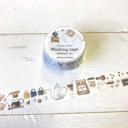 Papier Platz x Nakauchi Waka Washi Tape - Coffee