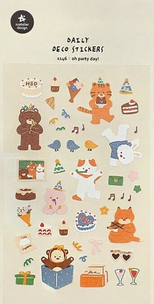 Suatelier Daily Deco Stickers - No.1146 | Oh Party Day!