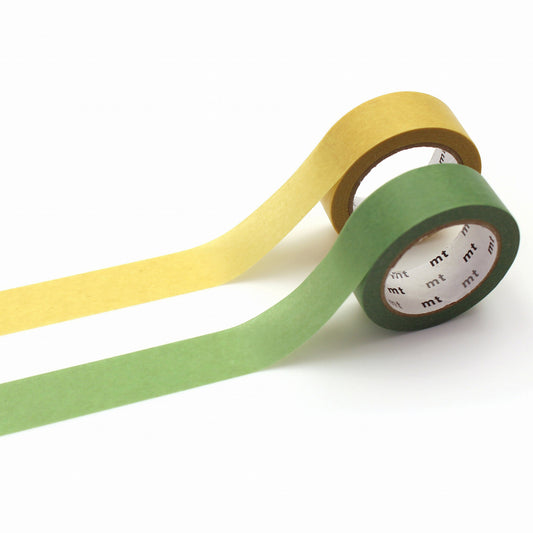 mt Washi Tape - Set of 2 - Pastel Lemon x Fresh Green