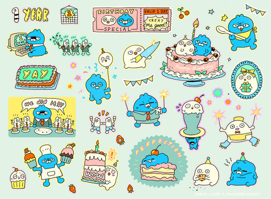 Mt. Fo’rest x Pawnshop Ghosts - Sticker Sheet: Happy Birthday!