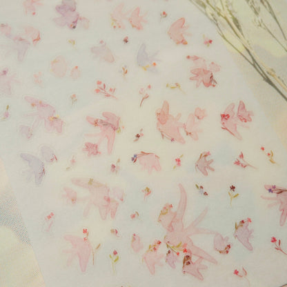 mikan manta - Sticker Sheet - Pink Birds