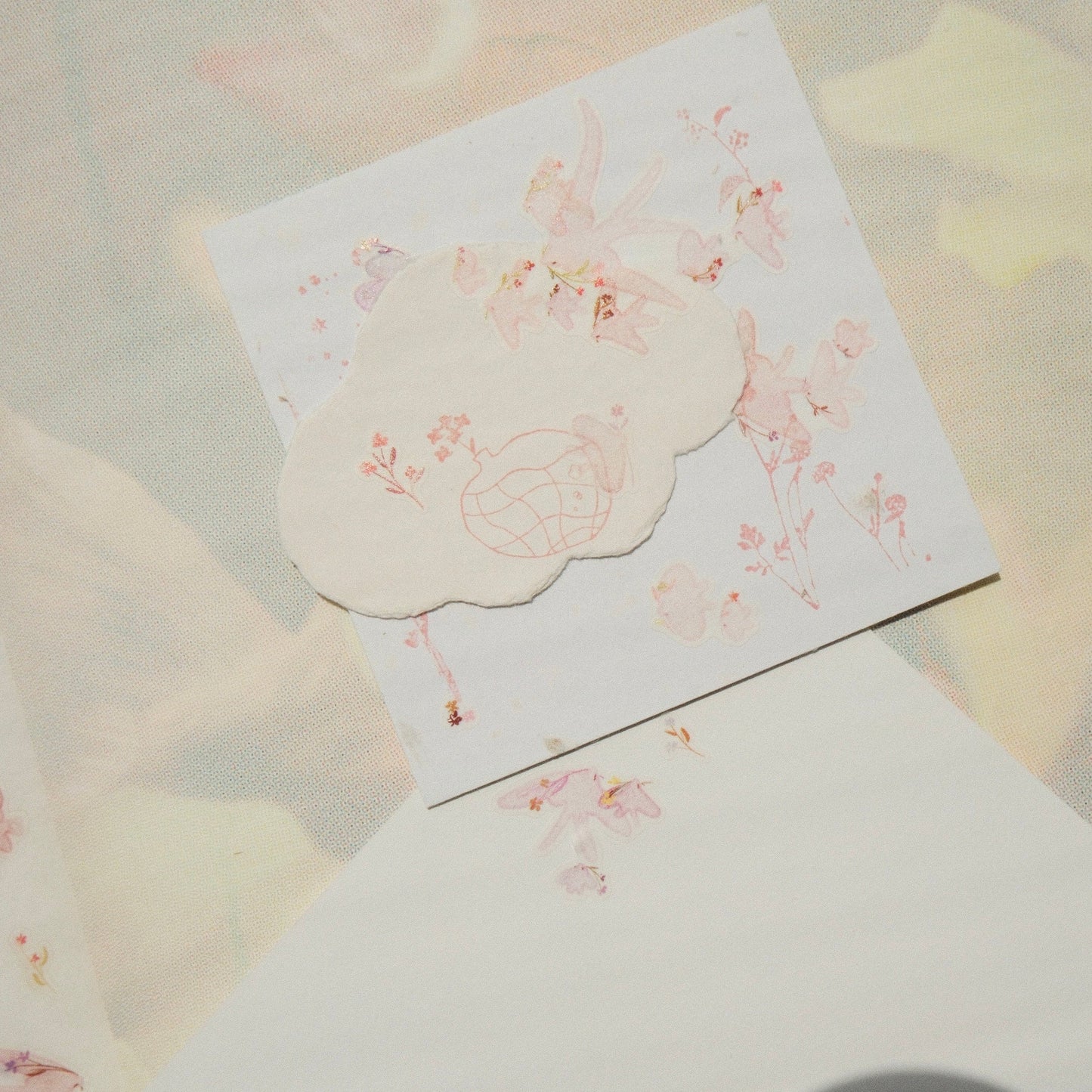 mikan manta - Sticker Sheet - Pink Birds