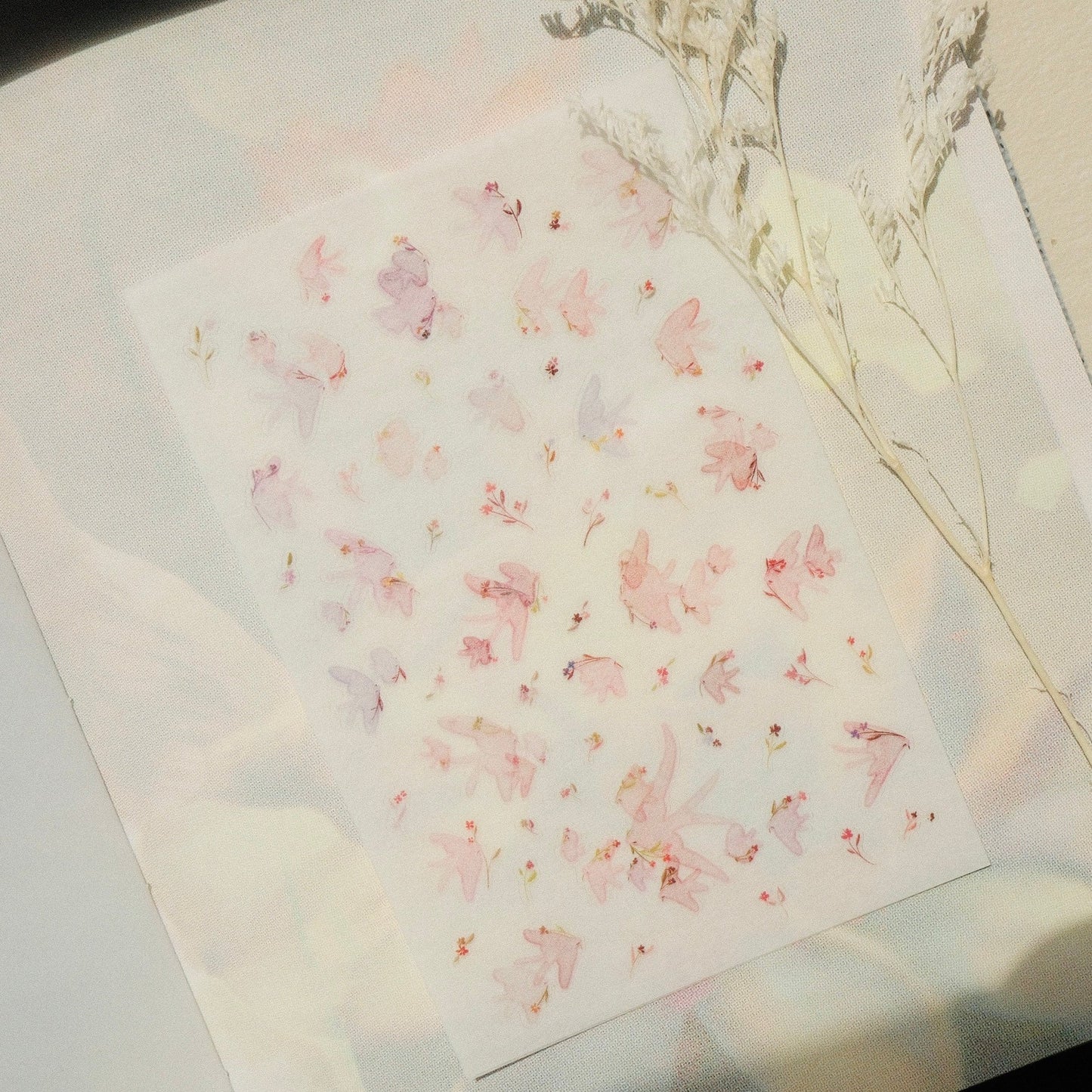 mikan manta - Sticker Sheet - Pink Birds