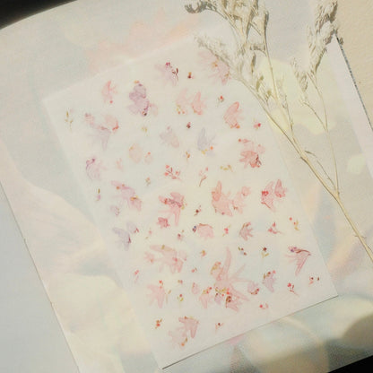 mikan manta - Sticker Sheet - Pink Birds