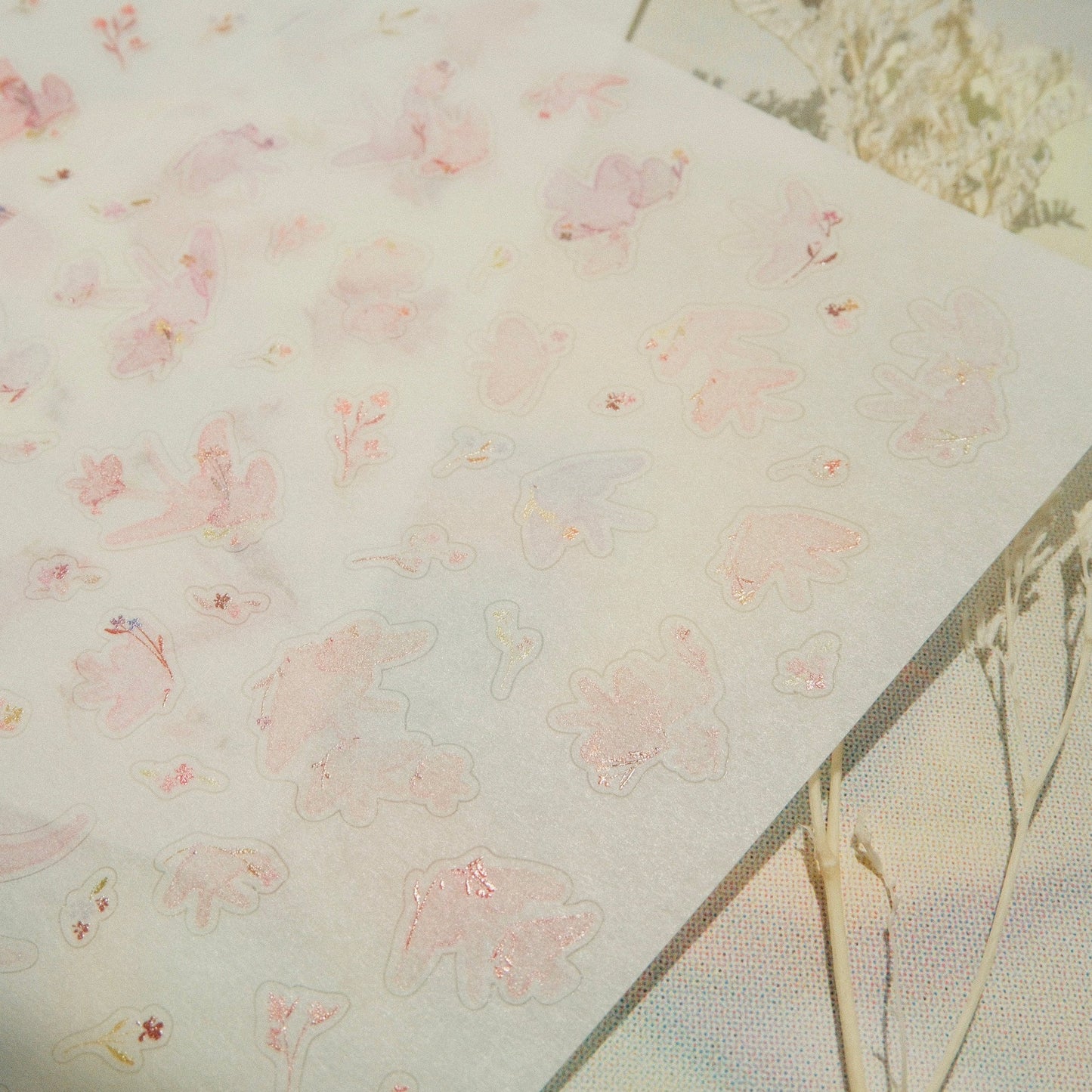 mikan manta - Sticker Sheet - Pink Birds