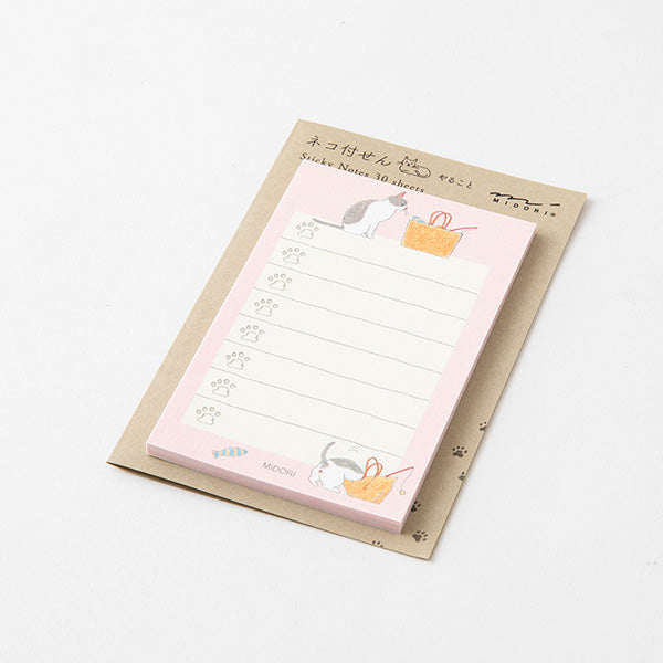 Midori To-Do Sticky Notes - Pink Cat