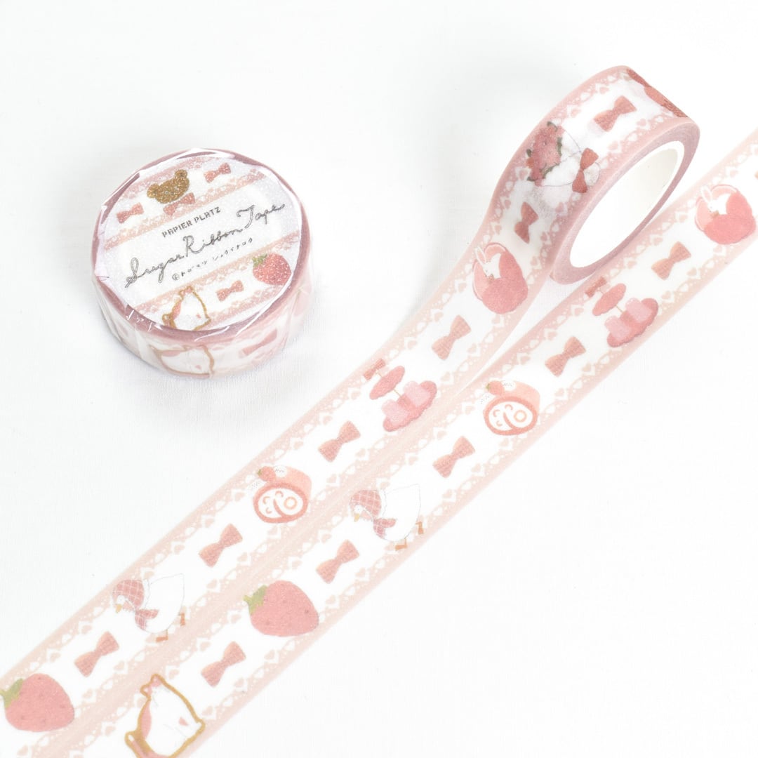 Papier Platz x Tobimatsu Shoichiro - Sugar Ribbon Washi Tape - Pink Favorite