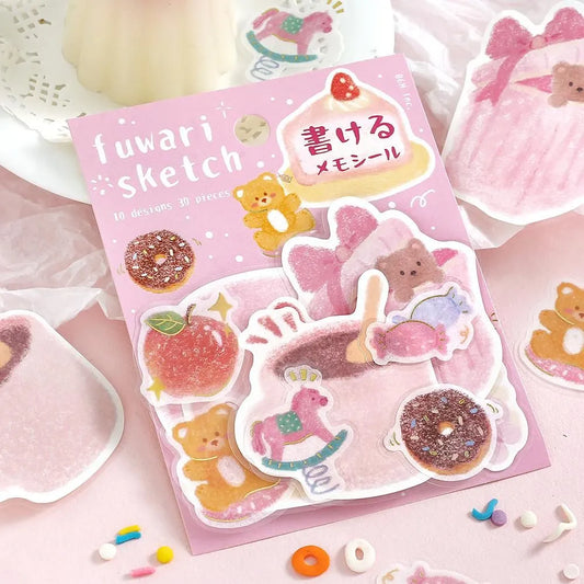 BGM Flake Stickers - Fuwari Sketch Series - Pink
