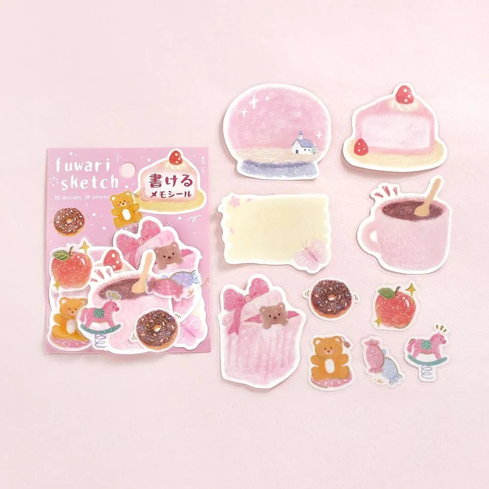 BGM Flake Stickers - Fuwari Sketch Series - Pink