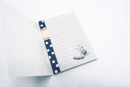 Pottering Cat Memo Pad - Mini Polka Dot
