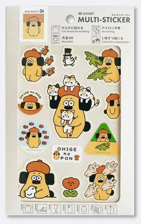 Sanby Multi-Sticker Sheet - Pon-chan And Animal
