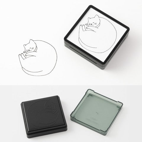 Midori Paintable Stamp - Pre-Inked - Cat