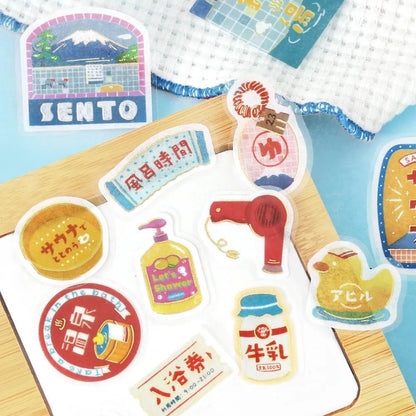 BGM Foil Flake Stickers - A Retro Stroll Series - Public Bathhouse