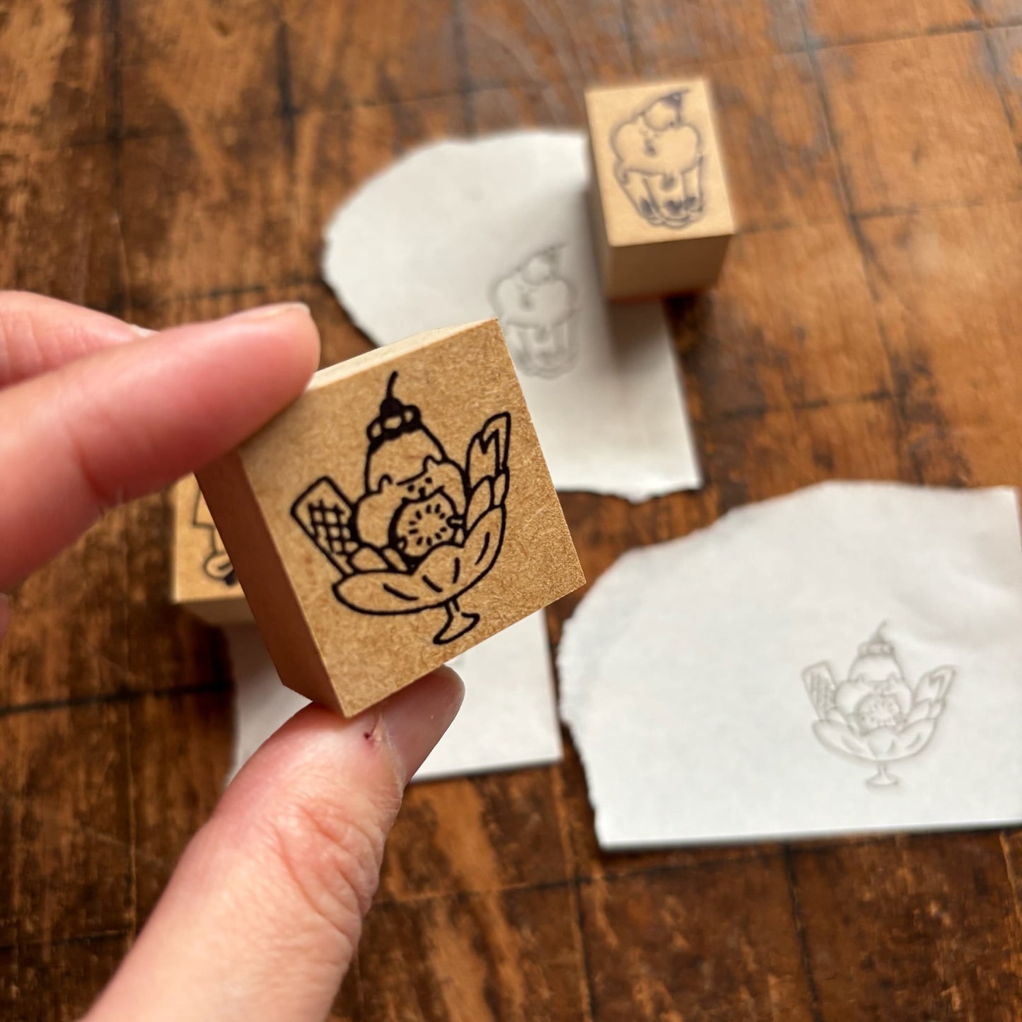 Spica Garden Wood Stamp - muu-chan Series - Pudding à la mode