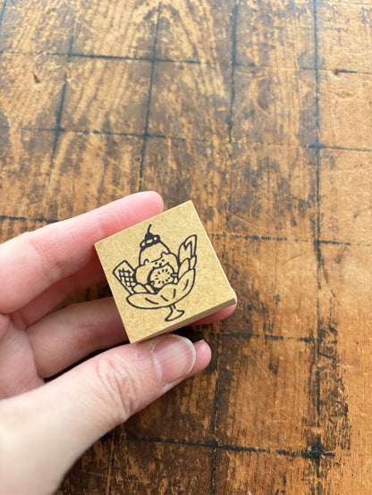 Spica Garden Wood Stamp - muu-chan Series - Pudding à la mode