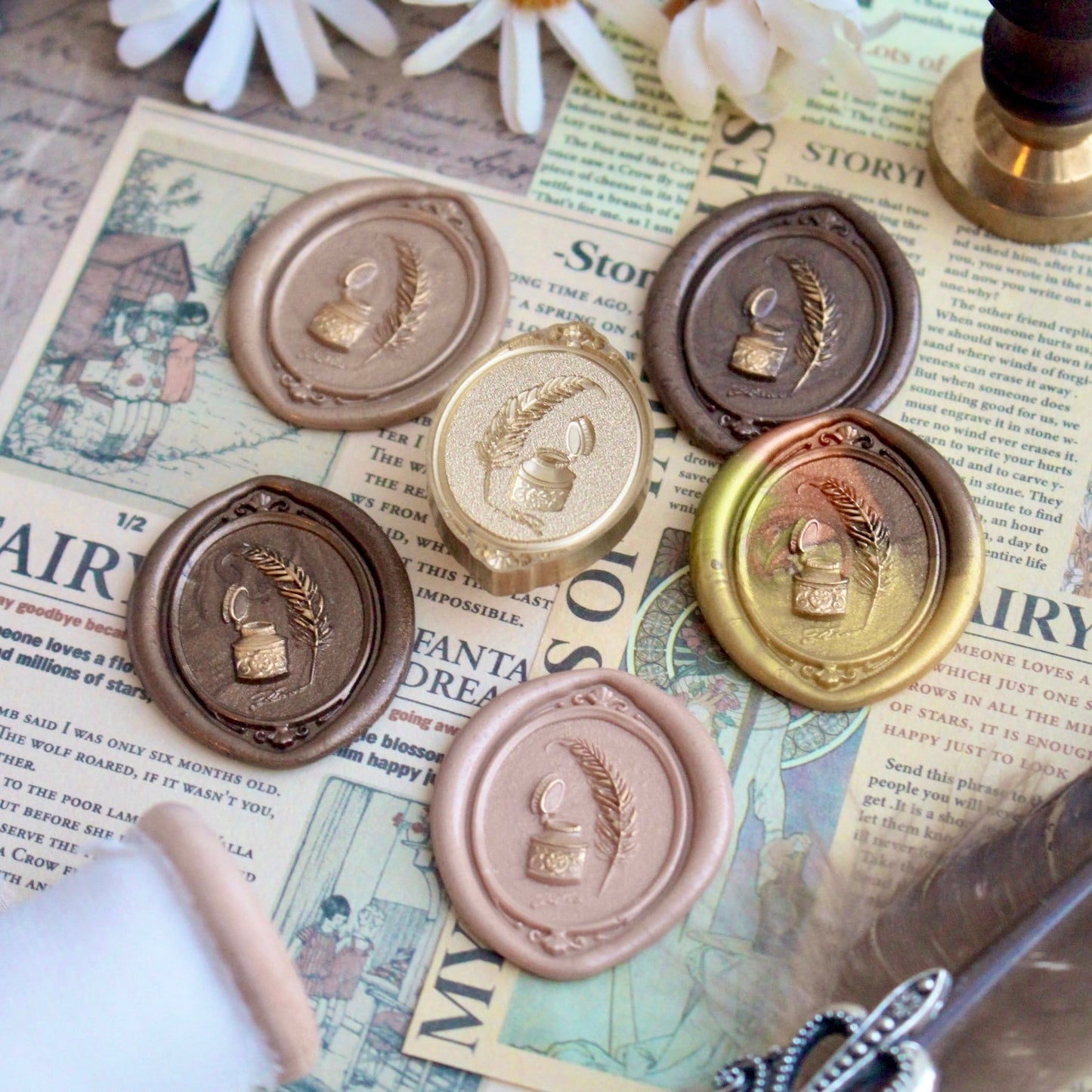 Myrtilles Atelier x Madobe no Meissel - Wax Seal Stamp - Quill Pen