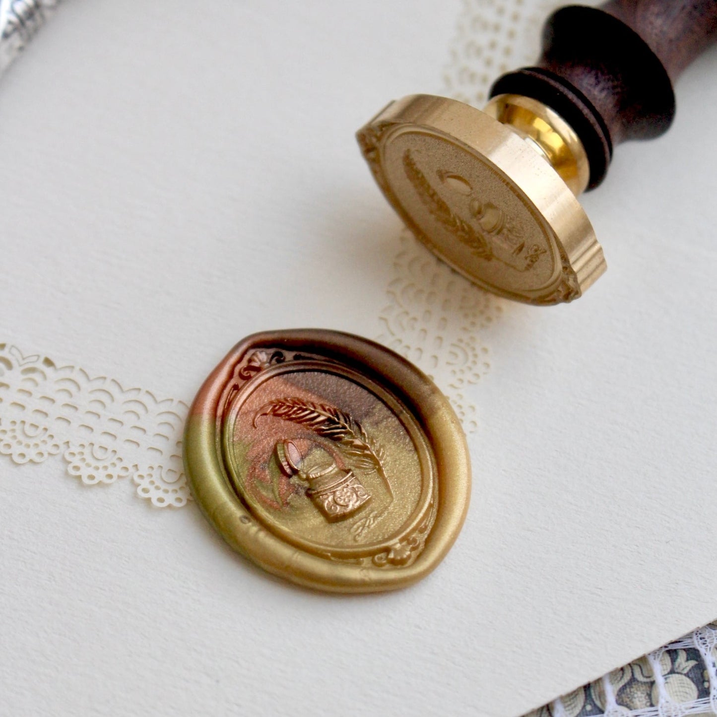 Myrtilles Atelier x Madobe no Meissel - Wax Seal Stamp - Quill Pen