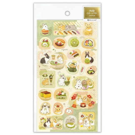 NB Japanese Style Sticker Sheet - Rabbit and Sweets