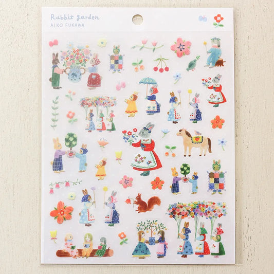 Cozyca x Aiko Fukawa - Sticker Sheet - Rabbit Garden