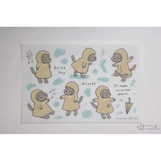 Ginny Lambkin - Transfer Sticker Sheet - Rainy Day