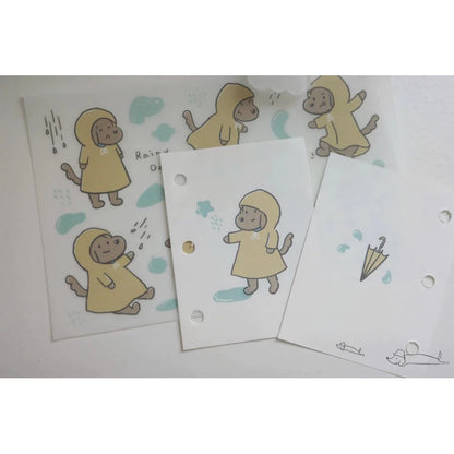 Ginny Lambkin - Transfer Sticker Sheet - Rainy Day