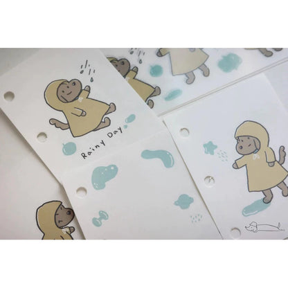 Ginny Lambkin - Transfer Sticker Sheet - Rainy Day