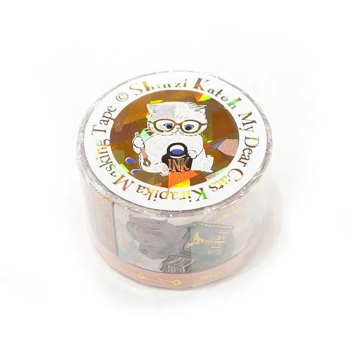 Shinzi Katoh Foil Washi Tape Set - My Dear Cats Series - Reading Cats