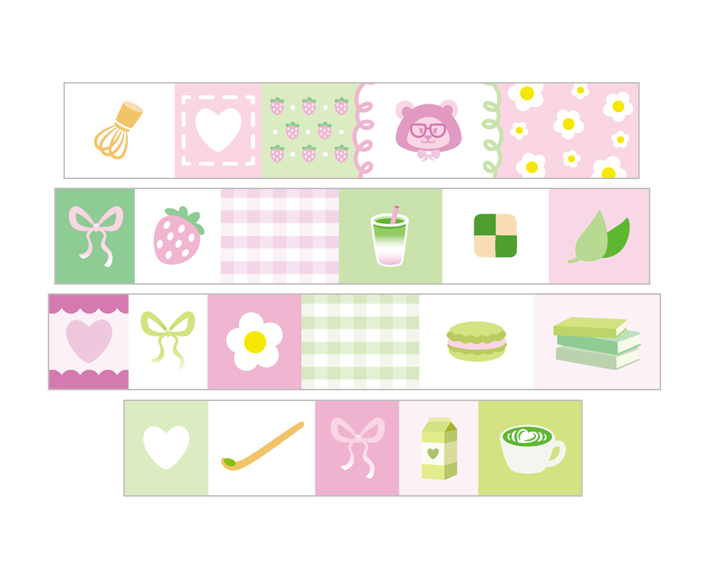 Designed by Steph! - Reiko's Strawberries & Matcha Washi Tape