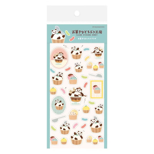 Furukawashiko Clear Sticker Sheet - Sweets Animal Workshop Vol. 3 - Relaxed Panda