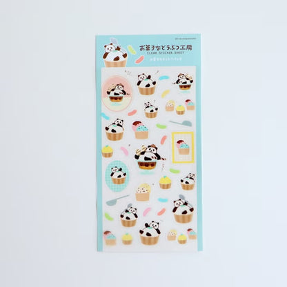 Furukawashiko Clear Sticker Sheet - Sweets Animal Workshop Vol. 3 - Relaxed Panda