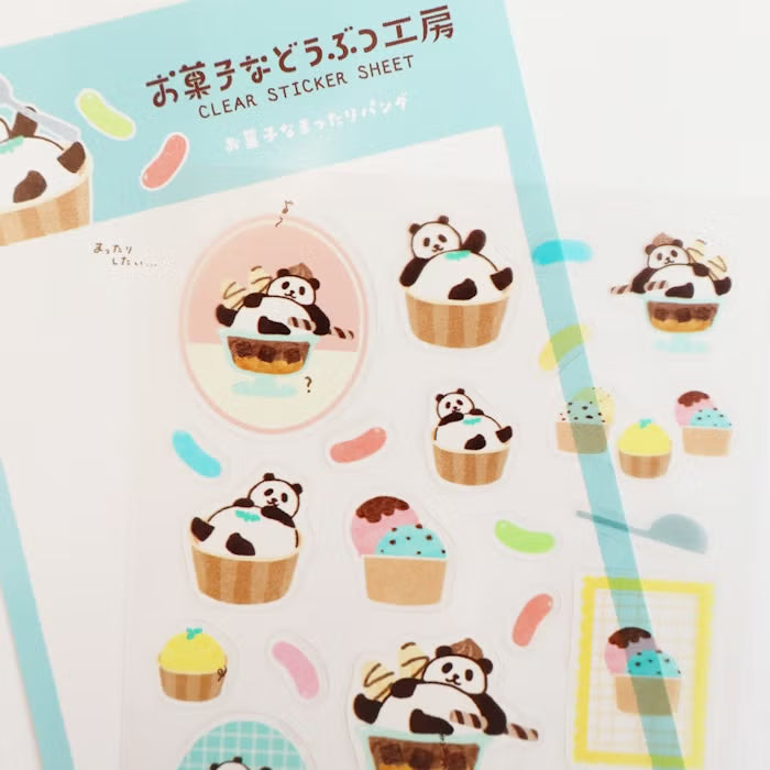 Furukawashiko Clear Sticker Sheet - Sweets Animal Workshop Vol. 3 - Relaxed Panda
