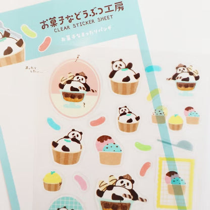 Furukawashiko Clear Sticker Sheet - Sweets Animal Workshop Vol. 3 - Relaxed Panda