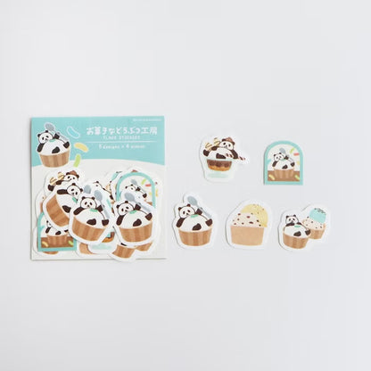 Furukawashiko Washi Flake Stickers - Sweets Animal Workshop Vol. 3 - Relaxed Panda