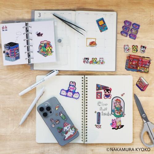 Komamono Creative x Kyoko Nakamura - Clear Sticker Roll - Retro Japan