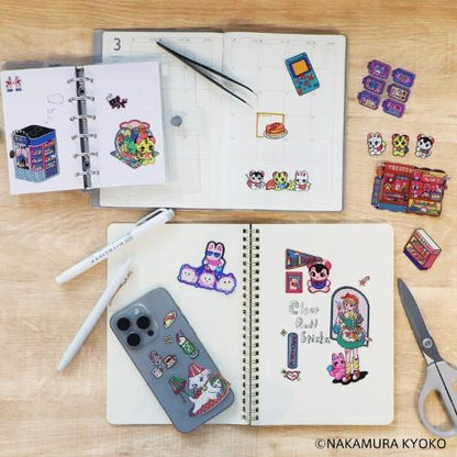 Komamono Creative x Kyoko Nakamura - Clear Sticker Roll - Retro Japan