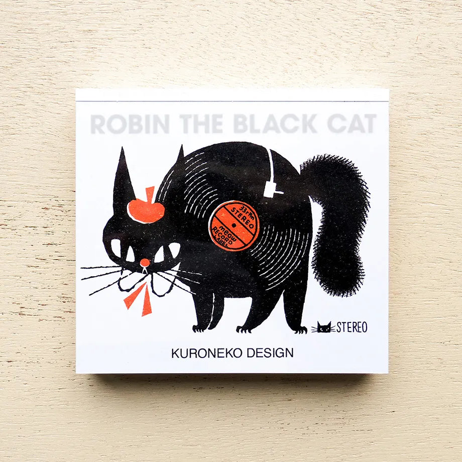 Cozyca x Kuroneko Design - Block Memo Pad - Robin The Black Cat