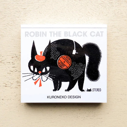 Cozyca x Kuroneko Design - Block Memo Pad - Robin The Black Cat