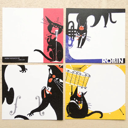 Cozyca x Kuroneko Design - Block Memo Pad - Robin The Black Cat