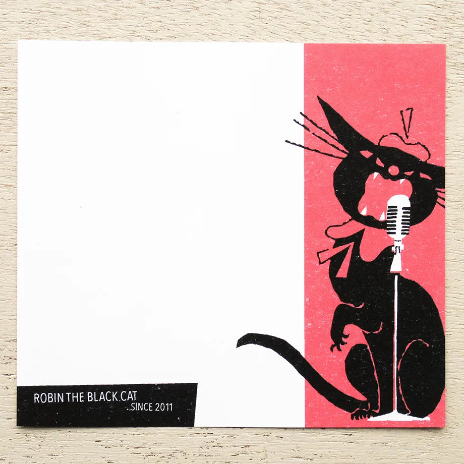 Cozyca x Kuroneko Design - Block Memo Pad - Robin The Black Cat